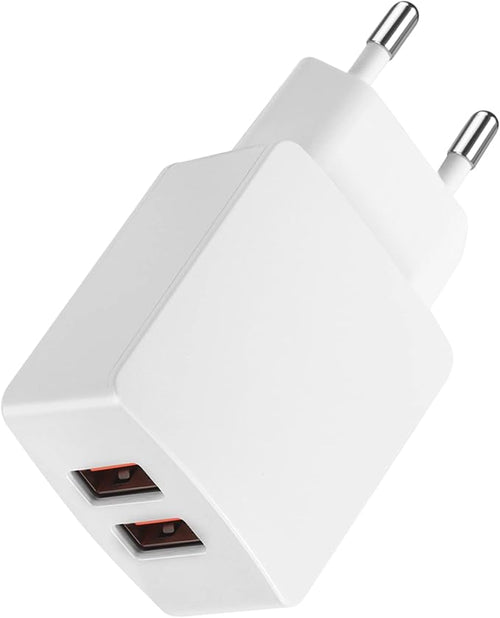 Chargeur USB, Prise USB Secteur 5V/2,1A, Adaptateur Double Port